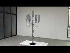 Большая 7-ручная кристаллическая канделябра шикарный дымовый серый цвет для свадебных центров