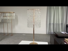 Новый свадебный центр золотых свечей цветочный стенд с кристаллическими цепями